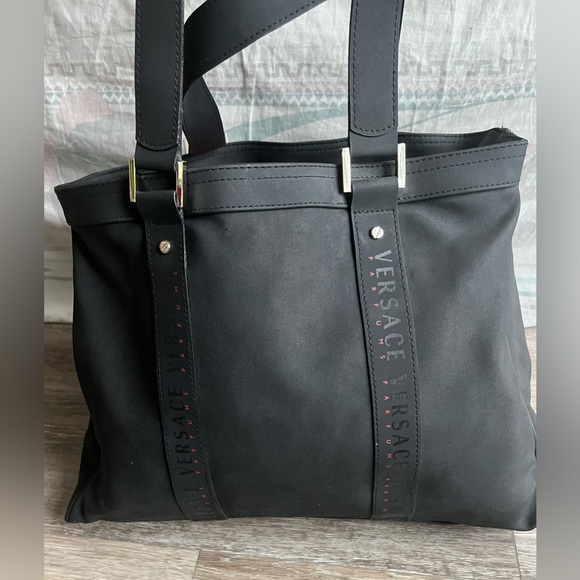 VERSACE Parfums Black & Red Tote Shoulder Bag - Picture 2 of 7